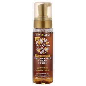 Creme Of Nature, Pure Honey, Moisturizing & Curling Mousse, For Dry & Dehydrated Hair, 207 ml